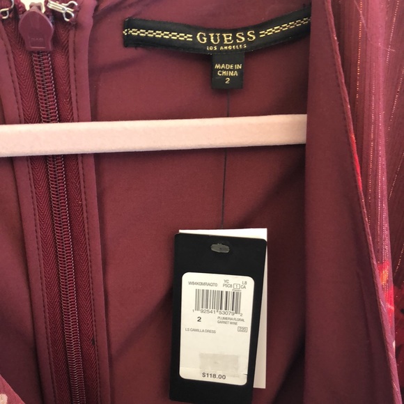 NWT Guess Camilla Floral Dress with Gold Threads Size 2 - Picture 2 of 12